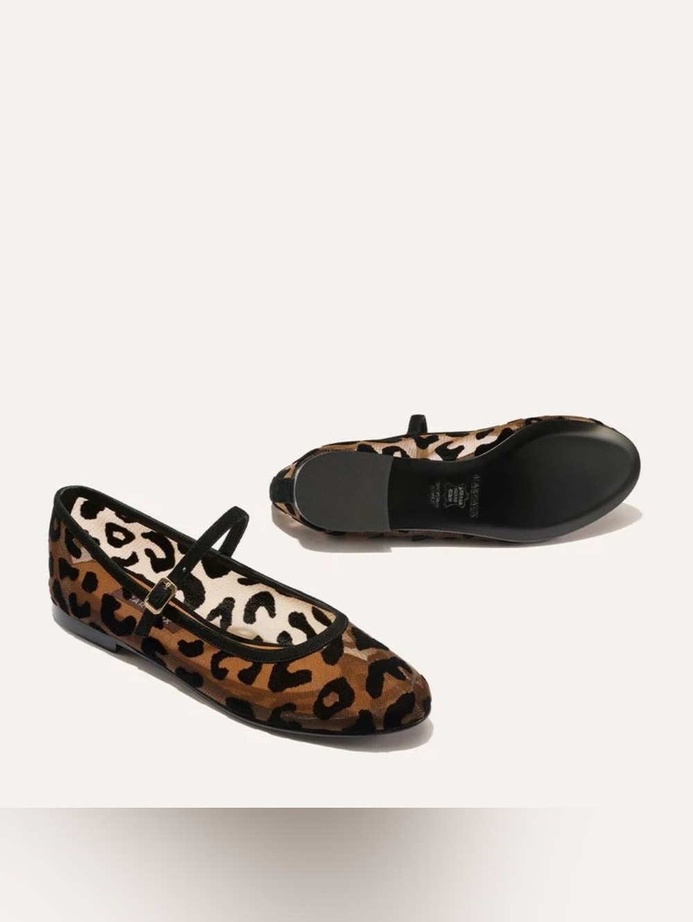 Margaux Demi Jane Leopard Mesh Ballet Flats